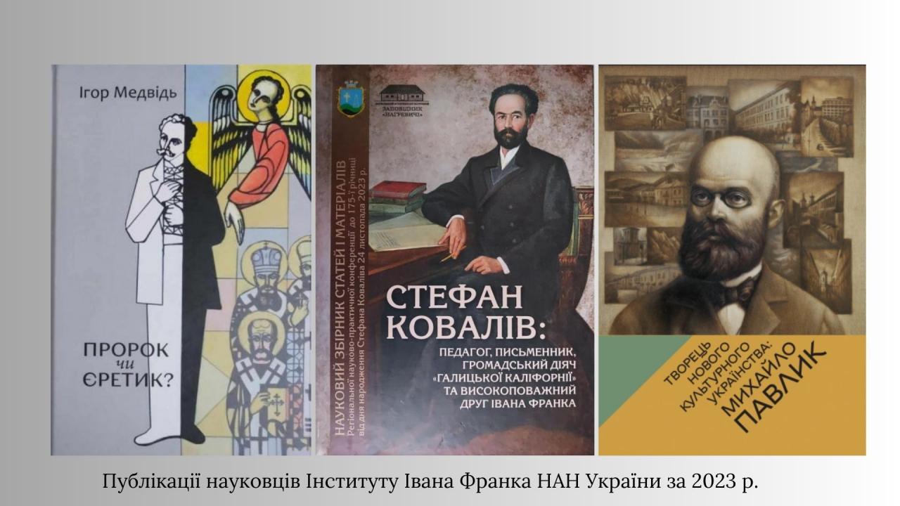 Публікації науковців Інституту Івана Франка НАН України за 2023 рік